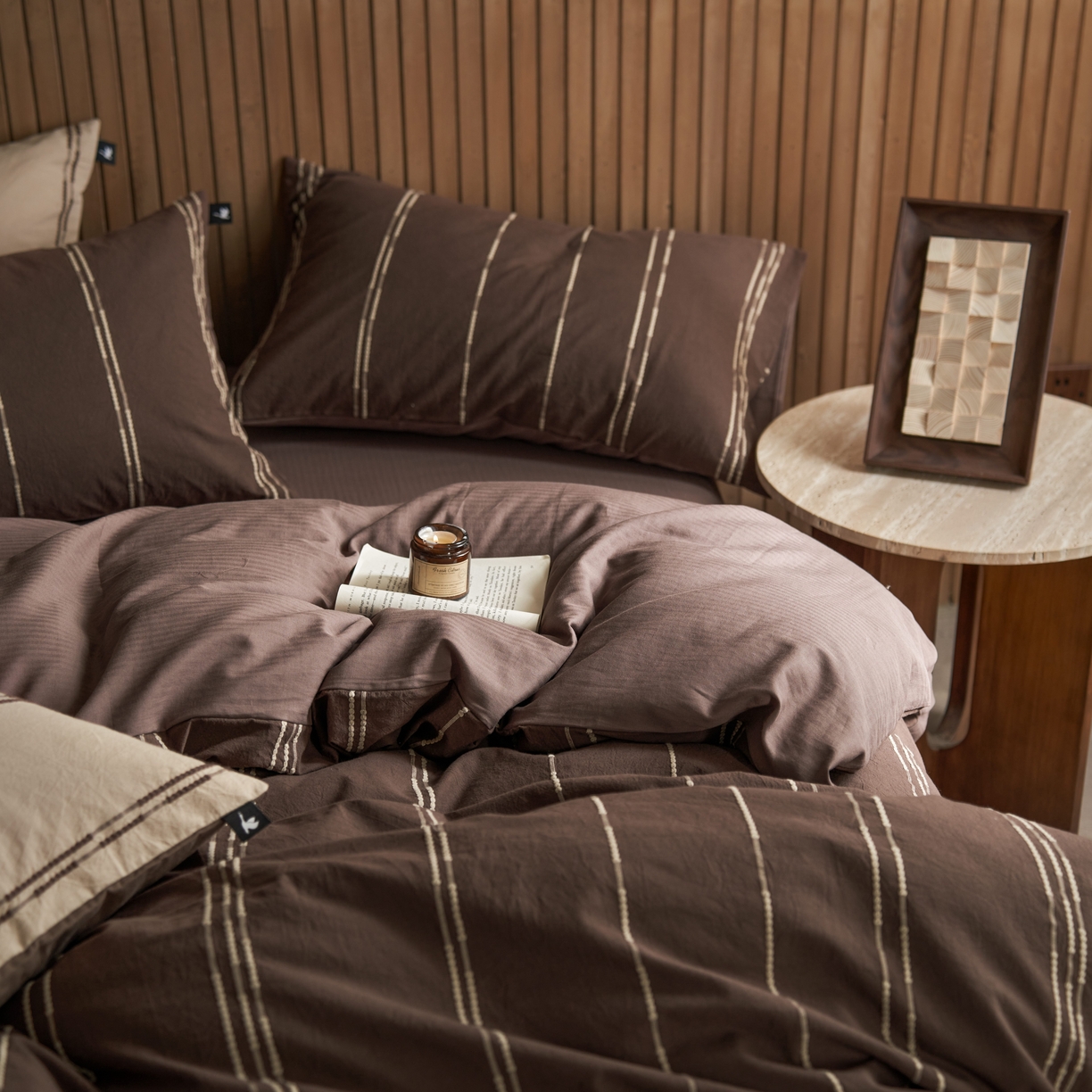 91家纺网 家纺一手货源 找家纺 （总）安莱生活 2025新款水洗色织提花四件套--巷往印记