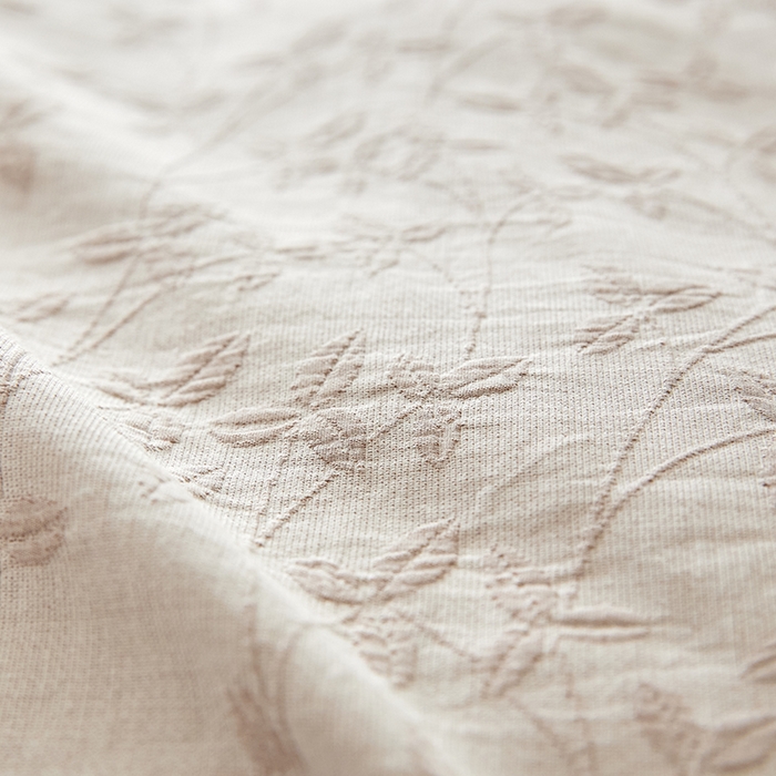 91家纺网 家纺一手货源 找家纺 优品阁 2025新款全棉纯棉A类人字斜三层纱提花四件套-叶叶情深系列 叶叶情深-卡其