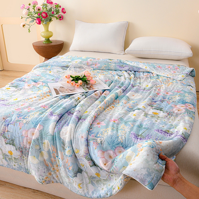 预言家纺 2025新款A类凉感丝印花夏被夏凉被空调被 油画花园