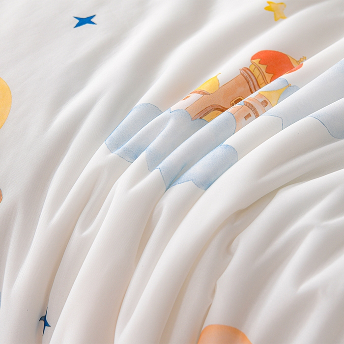 91家纺网 家纺一手货源 找家纺 预言家纺 2025新款A类凉感丝印花夏被夏凉被空调被 小飞象