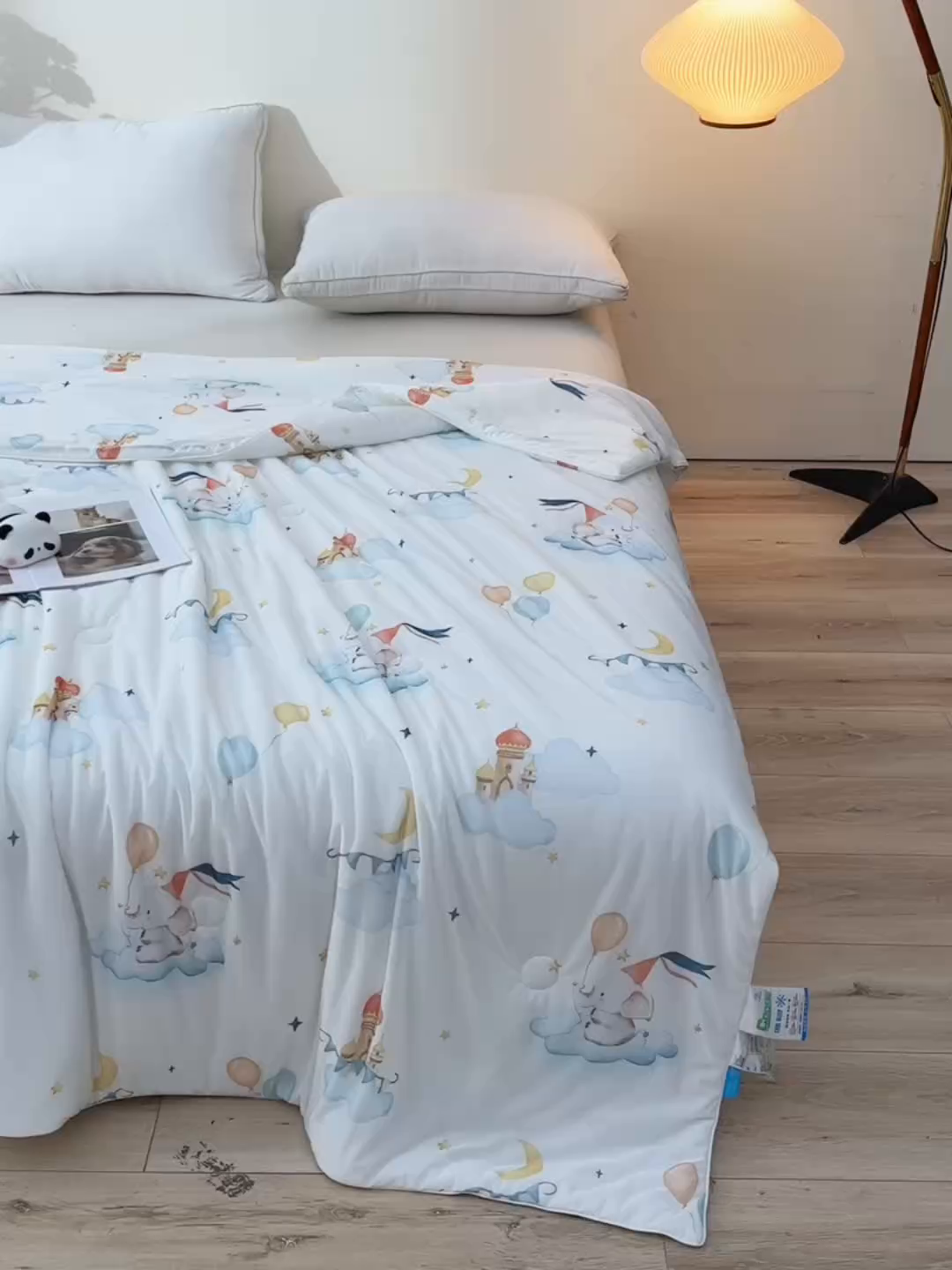 91家纺网 家纺一手货源 找家纺 预言家纺 2025新款A类凉感丝印花夏被夏凉被空调被 小飞象