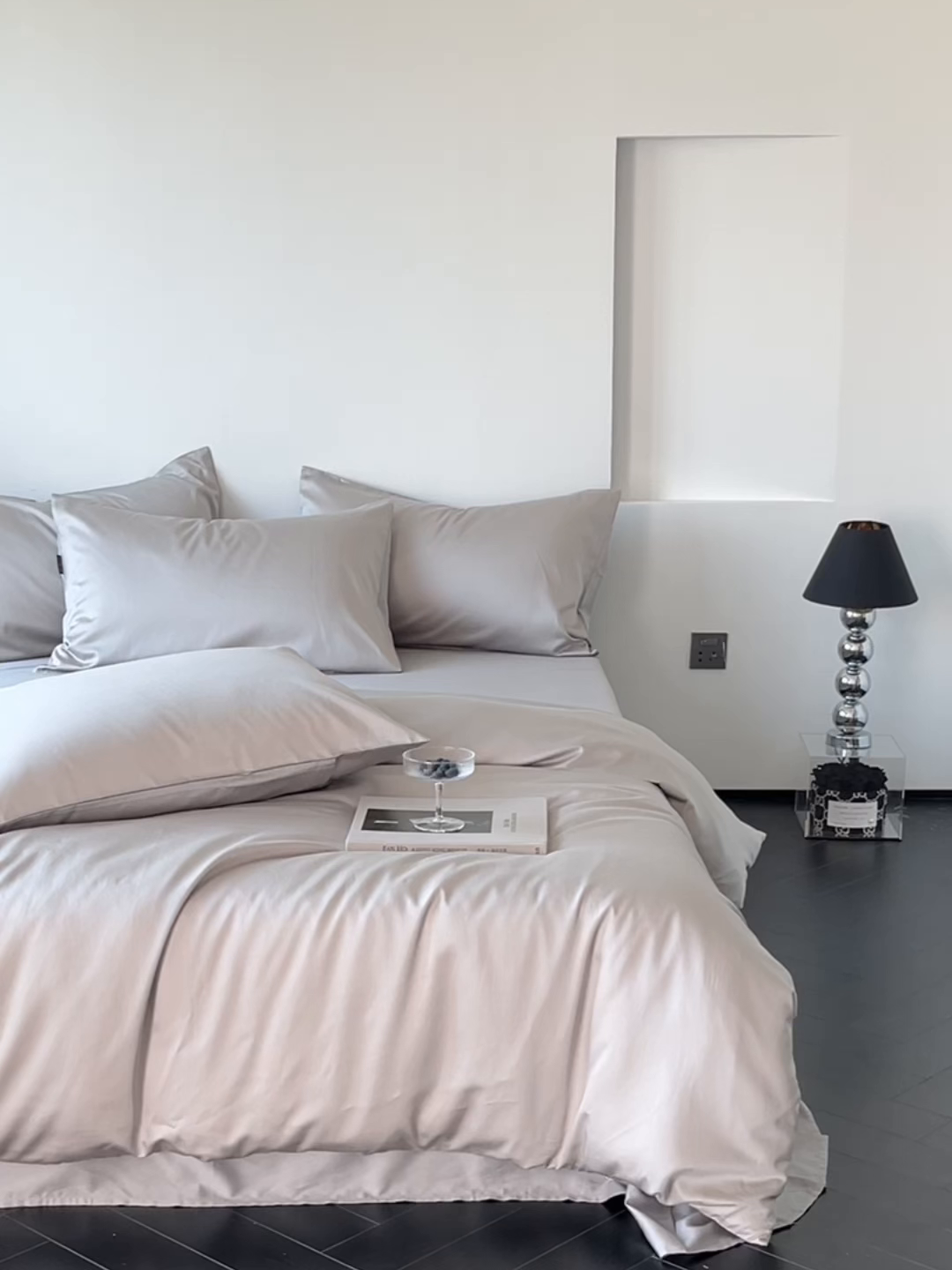 91家纺网 家纺一手货源 找家纺 秀色家纺 2025新款夏季轻奢A类100天丝长绒棉纯色床上四件套夏季冰丝被套床单高级感 Air天丝绵-幻影灰