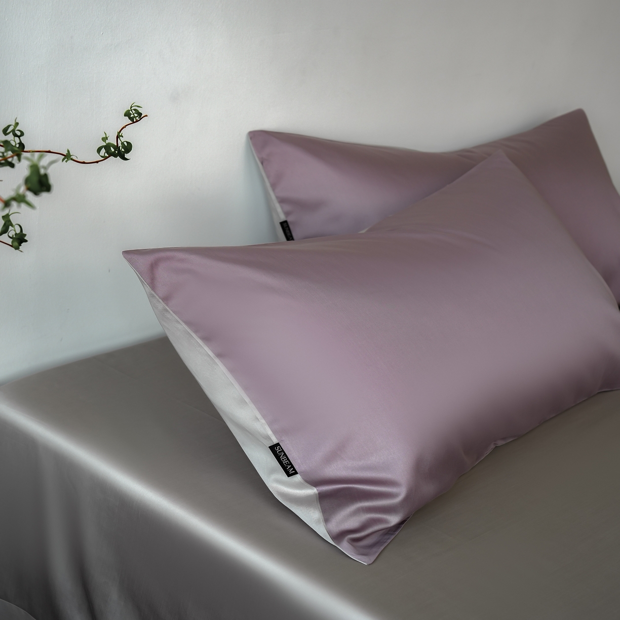 91家纺网 家纺一手货源 找家纺 秀色家纺 2025新款夏季轻奢A类100天丝长绒棉纯色床上四件套夏季冰丝被套床单高级感 Air天丝绵-迷雾紫+幻影灰