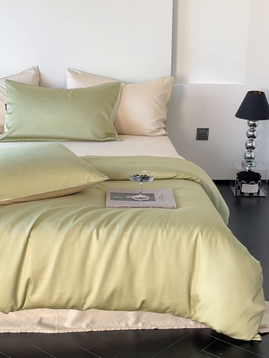 91家纺网 家纺一手货源 找家纺 秀色家纺 2025新款夏季轻奢A类100天丝长绒棉纯色床上四件套夏季冰丝被套床单高级感 Air天丝绵-奶白抹茶
