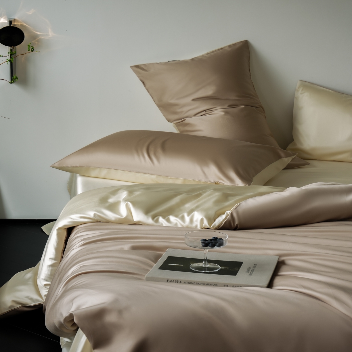 91家纺网 家纺一手货源 找家纺 秀色家纺 2025新款夏季轻奢A类100天丝长绒棉纯色床上四件套夏季冰丝被套床单高级感 Air天丝绵-温柔奶白