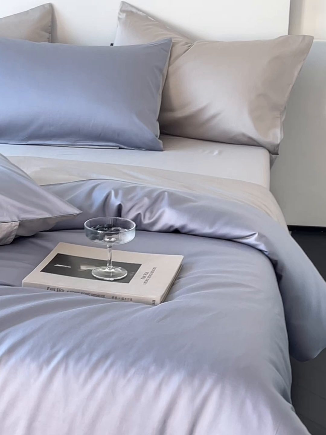 91家纺网 家纺一手货源 找家纺 秀色家纺 2025新款夏季轻奢A类100天丝长绒棉纯色床上四件套夏季冰丝被套床单高级感 Air天丝绵-星雾蓝
