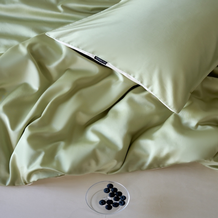 91家纺网 家纺一手货源 找家纺 （总）秀色家纺 2025新款夏季轻奢A类100天丝长绒棉纯色床上四件套夏季冰丝被套床单高级感