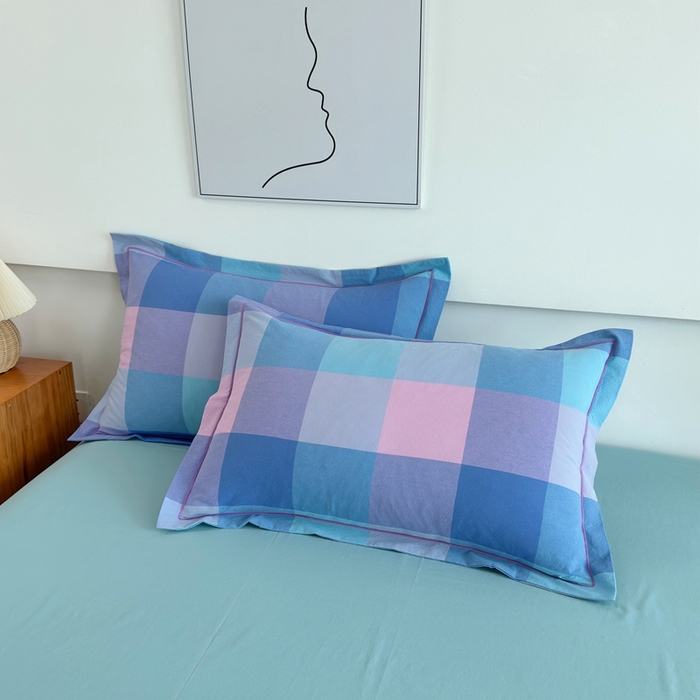 91家纺网 家纺一手货源 找家纺 三沁2025新款全棉色织水洗棉夏被 彩虹大格