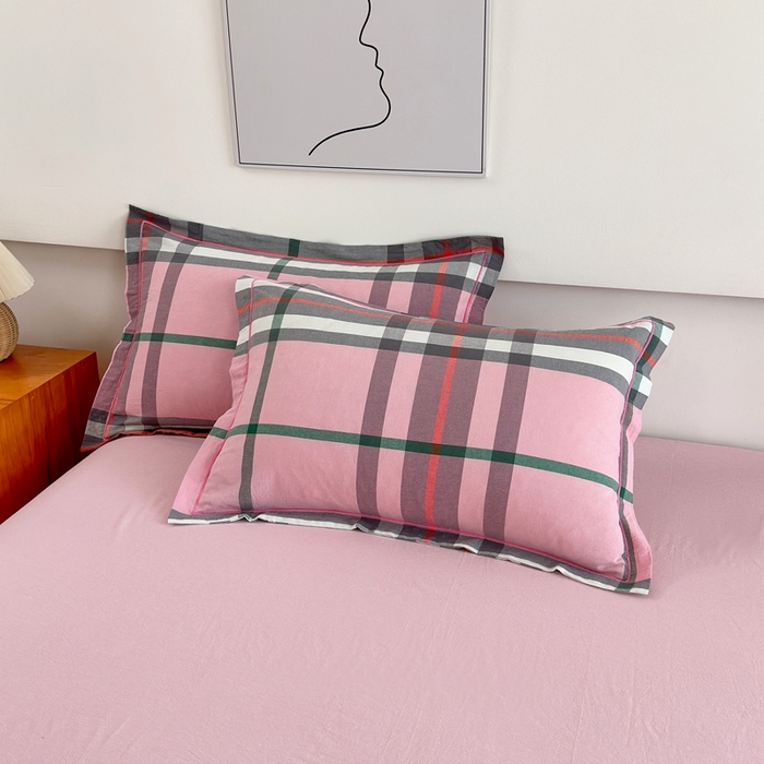 91家纺网 家纺一手货源 找家纺 三沁2025新款全棉色织水洗棉夏被 粉色恋人