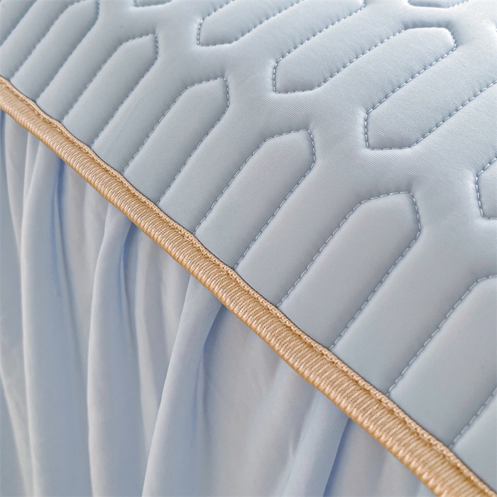 91家纺网 家纺一手货源 找家纺 （总）耐思家纺 2025新款纯色0.5乳胶床裙三件套