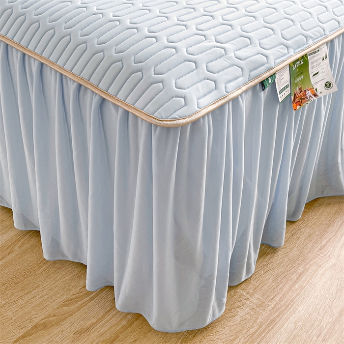 91家纺网 家纺一手货源 找家纺 （总）耐思家纺 2025新款纯色0.5乳胶床裙三件套