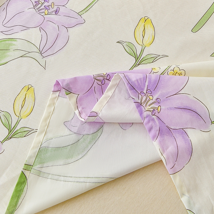 91家纺网 家纺一手货源 找家纺 宇彬家纺 2025直播新款13372全棉纯棉印花双人单床单枕套三件套喷气小清新简约学生被单 春日来信