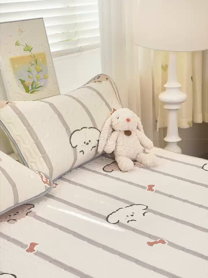 91家纺网 家纺一手货源 找家纺 （总）耐思家纺 2025新款A类0.5乳胶母婴级凉感丝印花乳胶凉席