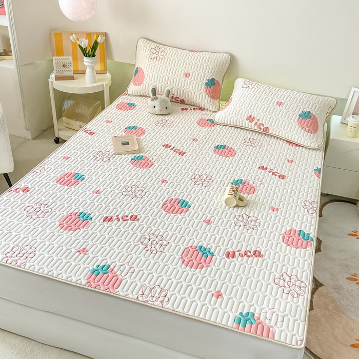 91家纺网 家纺一手货源 找家纺 （总）耐思家纺 2025新款A类0.5乳胶母婴级凉感丝印花乳胶凉席