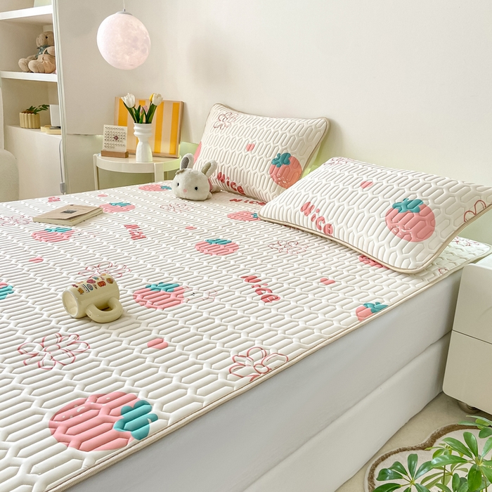 91家纺网 家纺一手货源 找家纺 （总）耐思家纺 2025新款A类0.5乳胶母婴级凉感丝印花乳胶凉席