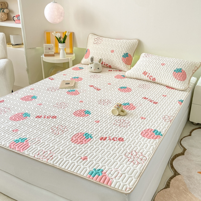 91家纺网 家纺一手货源 找家纺 （总）耐思家纺 2025新款A类0.5乳胶母婴级凉感丝印花乳胶凉席