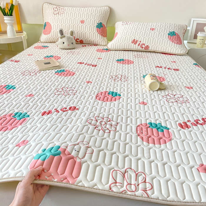 91家纺网 家纺一手货源 找家纺 （总）耐思家纺 2025新款A类0.5乳胶母婴级凉感丝印花乳胶凉席