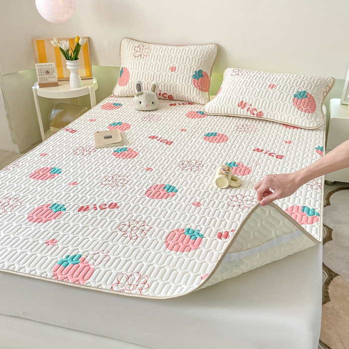 91家纺网 家纺一手货源 找家纺 （总）耐思家纺 2025新款A类0.5乳胶母婴级凉感丝印花乳胶凉席