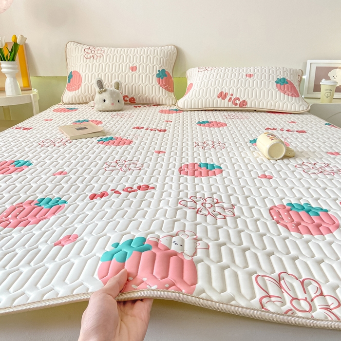 91家纺网 家纺一手货源 找家纺 （总）耐思家纺 2025新款A类0.5乳胶母婴级凉感丝印花乳胶凉席