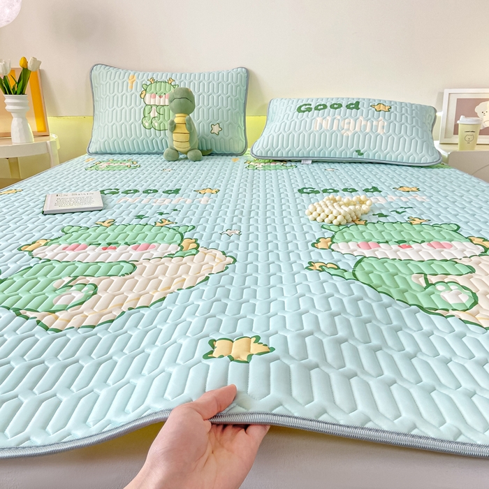 91家纺网 家纺一手货源 找家纺 （总）耐思家纺 2025新款A类0.5乳胶母婴级凉感丝印花乳胶凉席