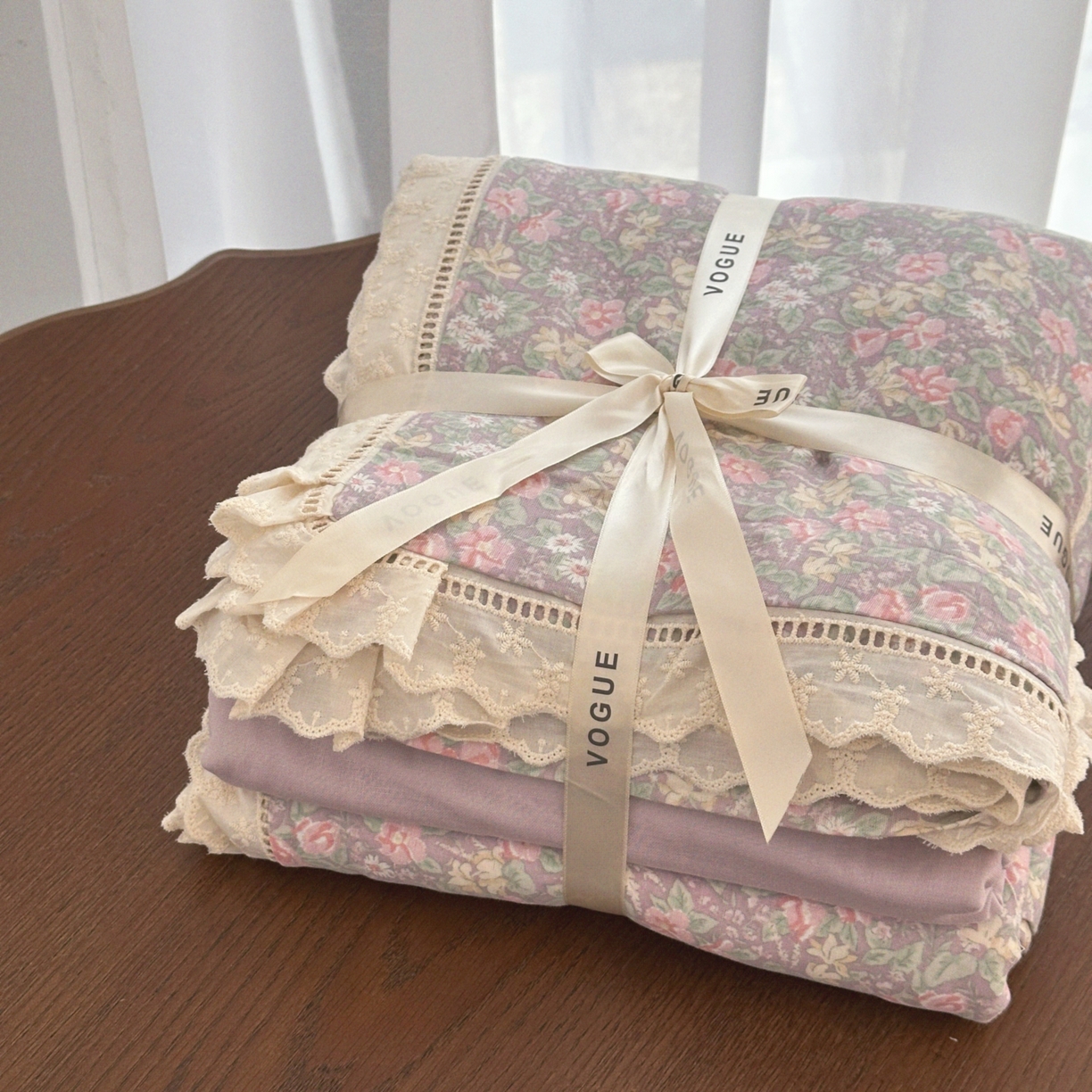 91家纺网 家纺一手货源 找家纺 （总）黛馨 2025新款全棉纯棉镂空蕾丝边四件套