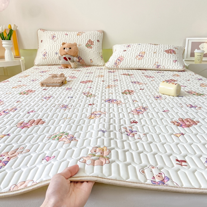 91家纺网 家纺一手货源 找家纺 （总）耐思家纺 2025新款A类0.5乳胶母婴级凉感丝印花乳胶凉席