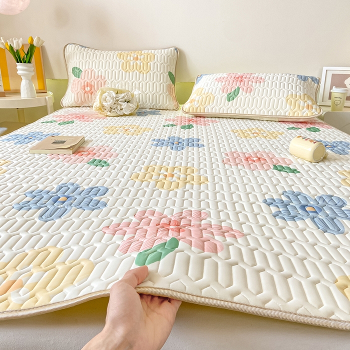 91家纺网 家纺一手货源 找家纺 （总）耐思家纺 2025新款A类0.5乳胶母婴级凉感丝印花乳胶凉席