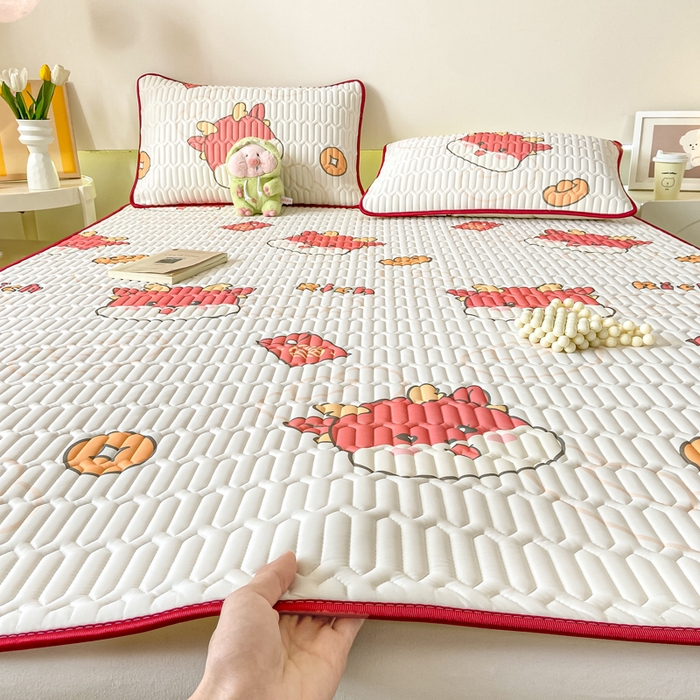 91家纺网 家纺一手货源 找家纺 （总）耐思家纺 2025新款A类0.5乳胶母婴级凉感丝印花乳胶凉席