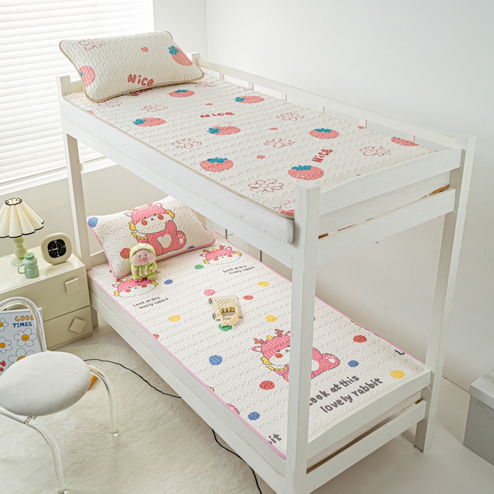 91家纺网 家纺一手货源 找家纺 （总）耐思家纺 2025新款A类0.5乳胶母婴级凉感丝印花乳胶凉席-学生款凉席