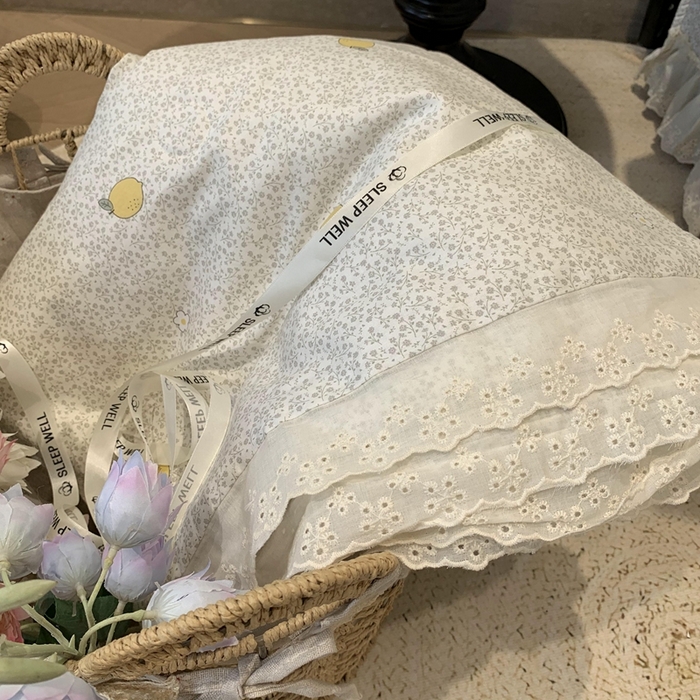 91家纺网 家纺一手货源 找家纺 奈萝家纺 2025春夏新款全棉纯棉蕾丝花边款夏被夏凉被空调被 柠檬