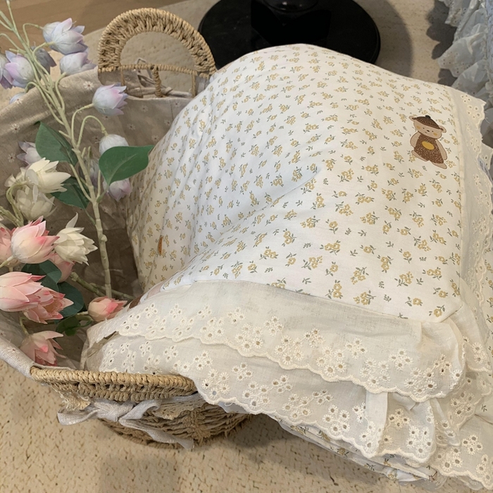 91家纺网 家纺一手货源 找家纺 奈萝家纺 2025春夏新款全棉纯棉蕾丝花边款夏被夏凉被空调被 西瓜兔