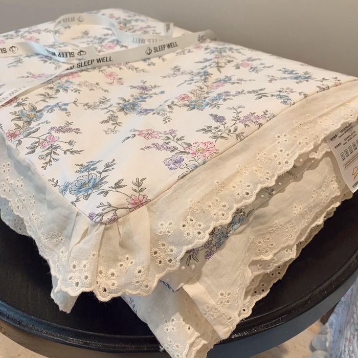 91家纺网 家纺一手货源 找家纺 奈萝家纺 2025春夏新款全棉纯棉蕾丝花边款夏被夏凉被空调被 夏梦