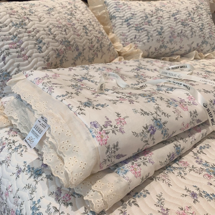 91家纺网 家纺一手货源 找家纺 奈萝家纺 2025春夏新款全棉纯棉蕾丝花边款夏被夏凉被空调被 夏梦