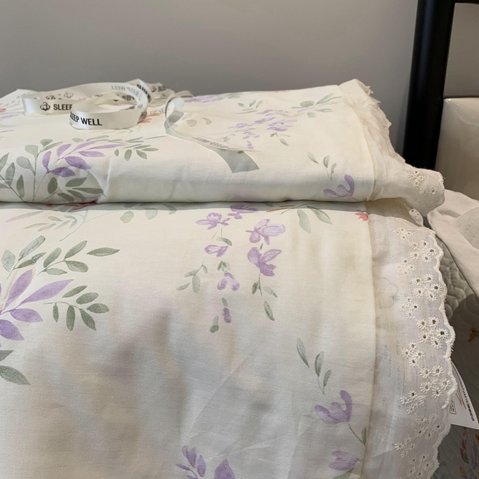 91家纺网 家纺一手货源 找家纺 奈萝家纺 2025春夏新款全棉纯棉蕾丝花边款夏被夏凉被空调被 夏之语