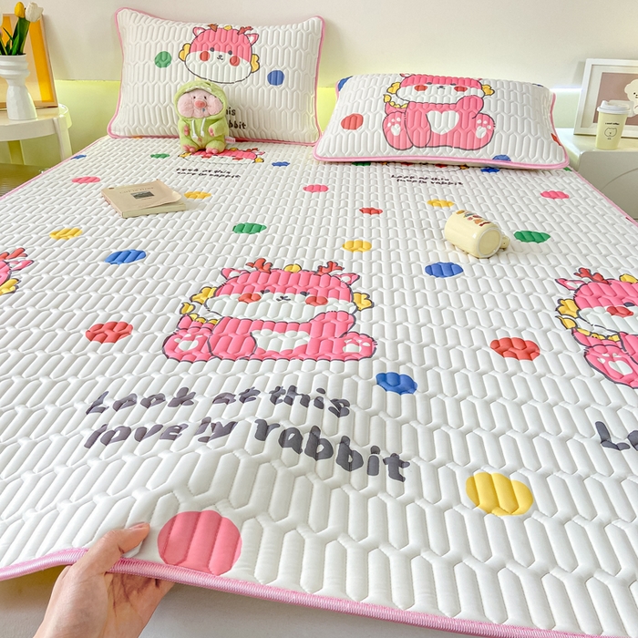 91家纺网 家纺一手货源 找家纺 （总）耐思家纺 2025新款A类0.5乳胶母婴级凉感丝印花乳胶凉席-单枕套