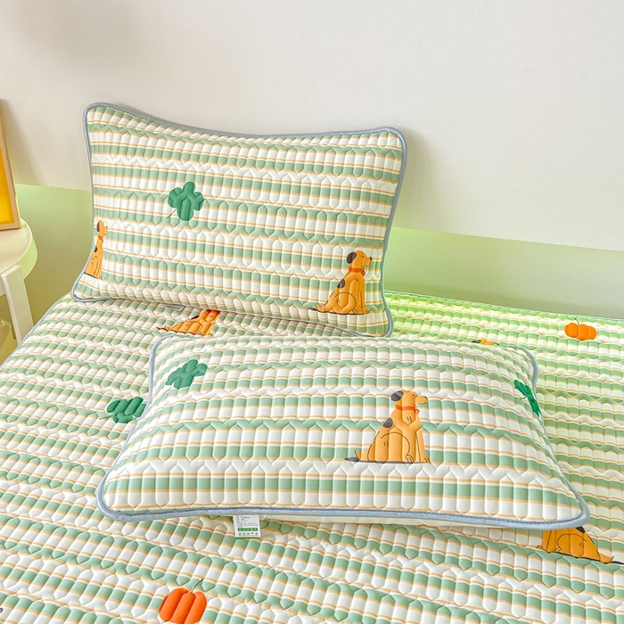 91家纺网 家纺一手货源 找家纺 （总）耐思家纺 2025新款A类0.5乳胶母婴级凉感丝印花乳胶凉席-单枕套