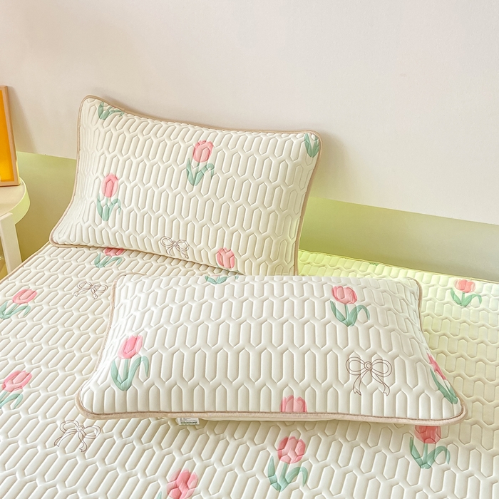 91家纺网 家纺一手货源 找家纺 （总）耐思家纺 2025新款A类0.5乳胶母婴级凉感丝印花乳胶凉席-单枕套