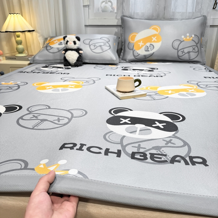 91家纺网 家纺一手货源 找家纺 （总）耐思家纺 2025春夏新款A类碳光冰丝席凉感印花三明治凉席