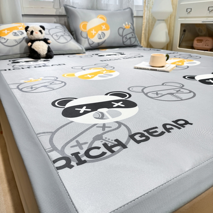 91家纺网 家纺一手货源 找家纺 （总）耐思家纺 2025春夏新款A类碳光冰丝席凉感印花三明治凉席