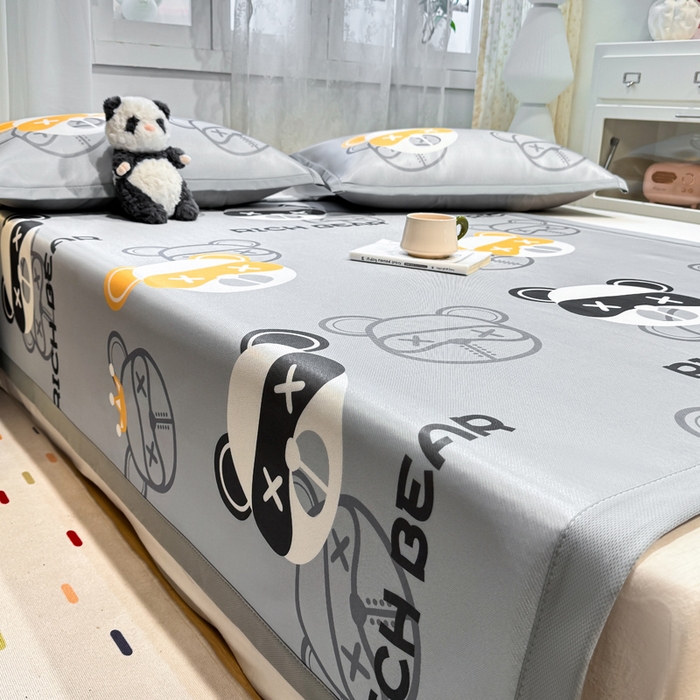 91家纺网 家纺一手货源 找家纺 （总）耐思家纺 2025春夏新款A类碳光冰丝席凉感印花三明治凉席