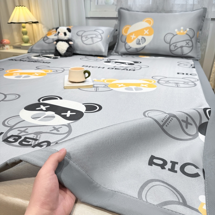 91家纺网 家纺一手货源 找家纺 （总）耐思家纺 2025春夏新款A类碳光冰丝席凉感印花三明治凉席