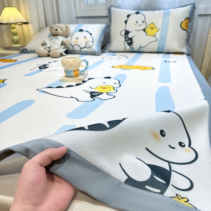 91家纺网 家纺一手货源 找家纺 （总）耐思家纺 2025春夏新款A类碳光冰丝席凉感印花三明治凉席