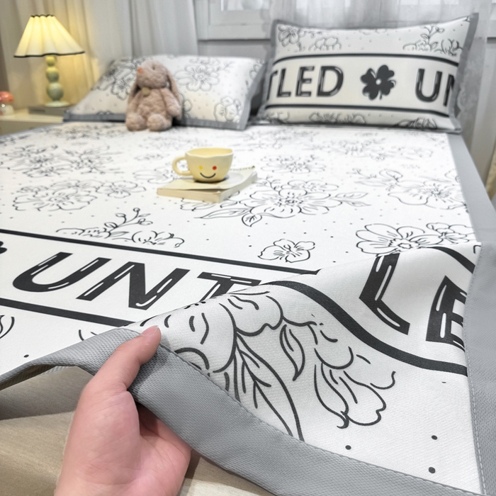 91家纺网 家纺一手货源 找家纺 （总）耐思家纺 2025春夏新款A类碳光冰丝席凉感印花三明治凉席