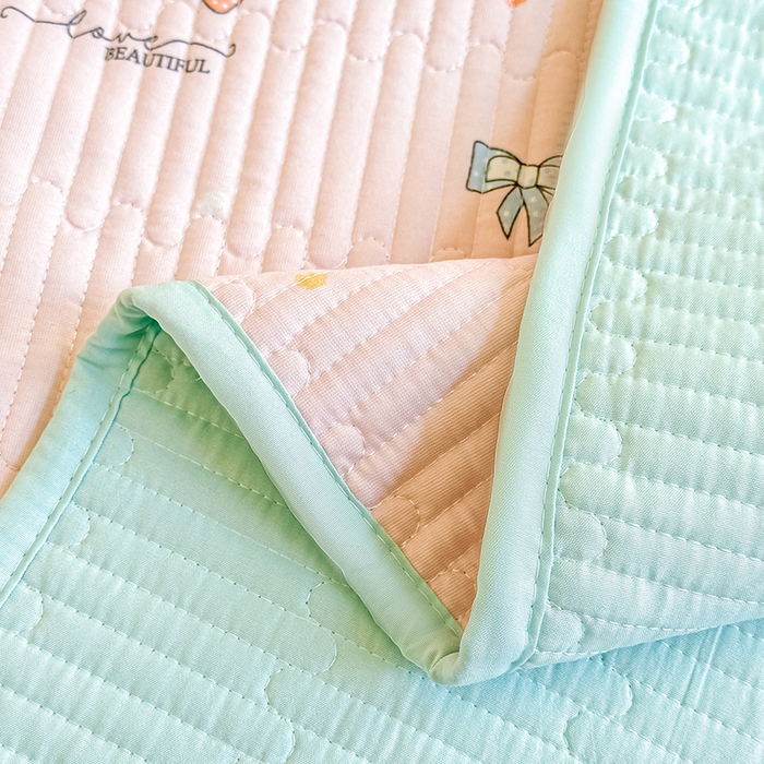 91家纺网 家纺一手货源 找家纺 （总）橘夏家纺 2025新款双层纱小云棉多功能床盖-自由空间