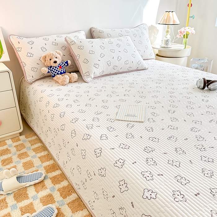 91家纺网 家纺一手货源 找家纺 （总）橘夏家纺2025新款双层纱小云棉多功能床盖-亲密无间