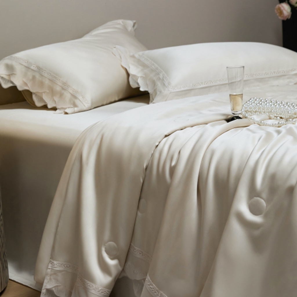 91家纺网 家纺一手货源 找家纺 （总）榻尚家居 2025新款大豆纤维天丝夏被夏凉被空调被床盖四件套-山峦迭