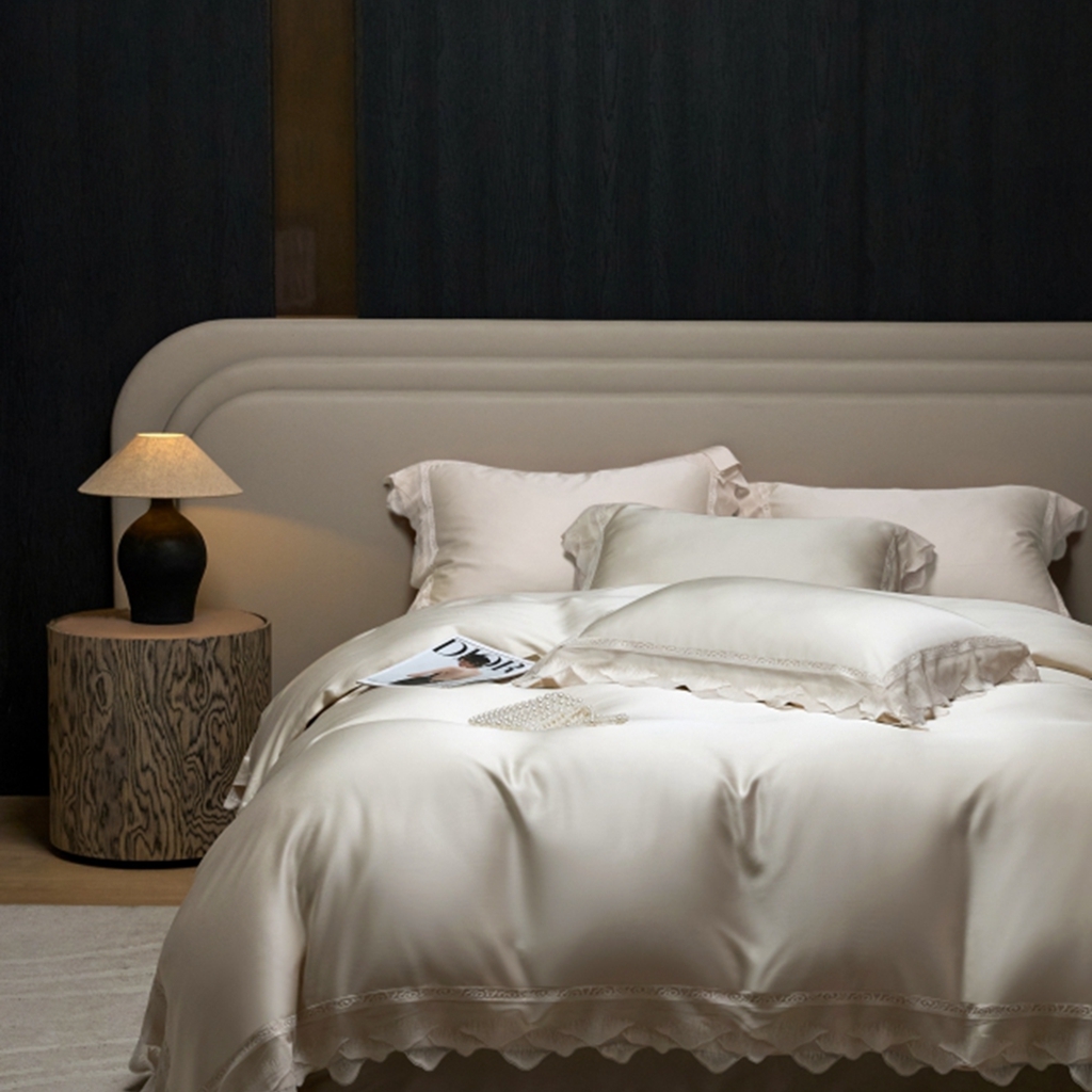 91家纺网 家纺一手货源 找家纺 （总）榻尚家居 2025新款大豆纤维天丝夏被夏凉被空调被床盖四件套-山峦迭