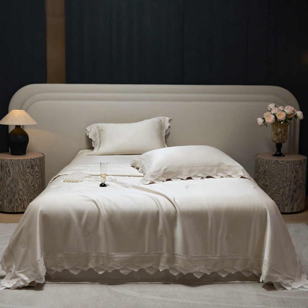 榻尚家居 2025新款大豆纤维天丝夏被夏凉被空调被床盖四件套-山峦迭 山峦迭-金