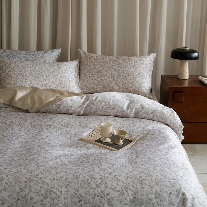 91家纺网 家纺一手货源 找家纺 （总）禾时 2025新款60S兰精天丝数码印花四件套进口莱赛尔床品四件套-花未央