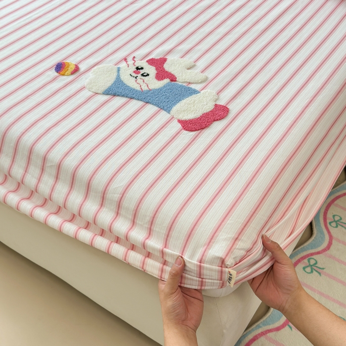 91家纺网 家纺一手货源 找家纺 （总）如意朵 2025全棉老粗布刺绣床笠系列